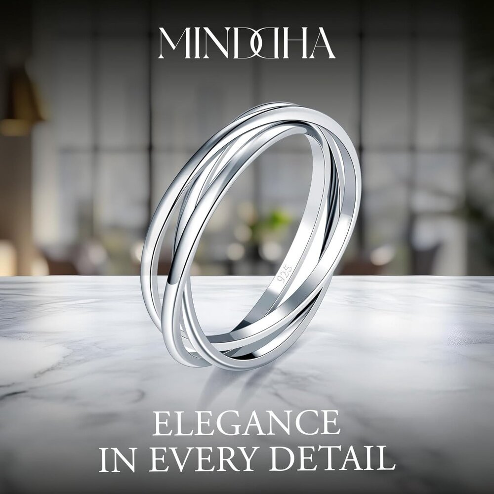 Sterling Silver Interlocking Ring Dainty Stackabl… - image 6